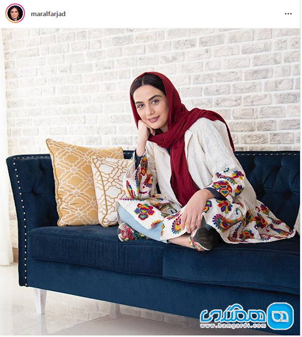 مارال فرجاد با لباس طرح ایرانی